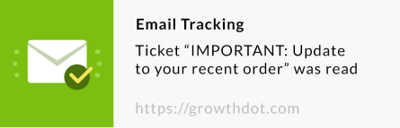 Notification window Email Tracking