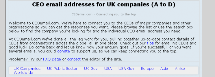 CEO Email Addresses