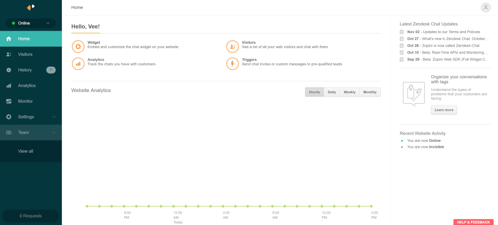 Zendesk live chat