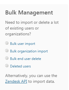 Zendesk bulk or API import options