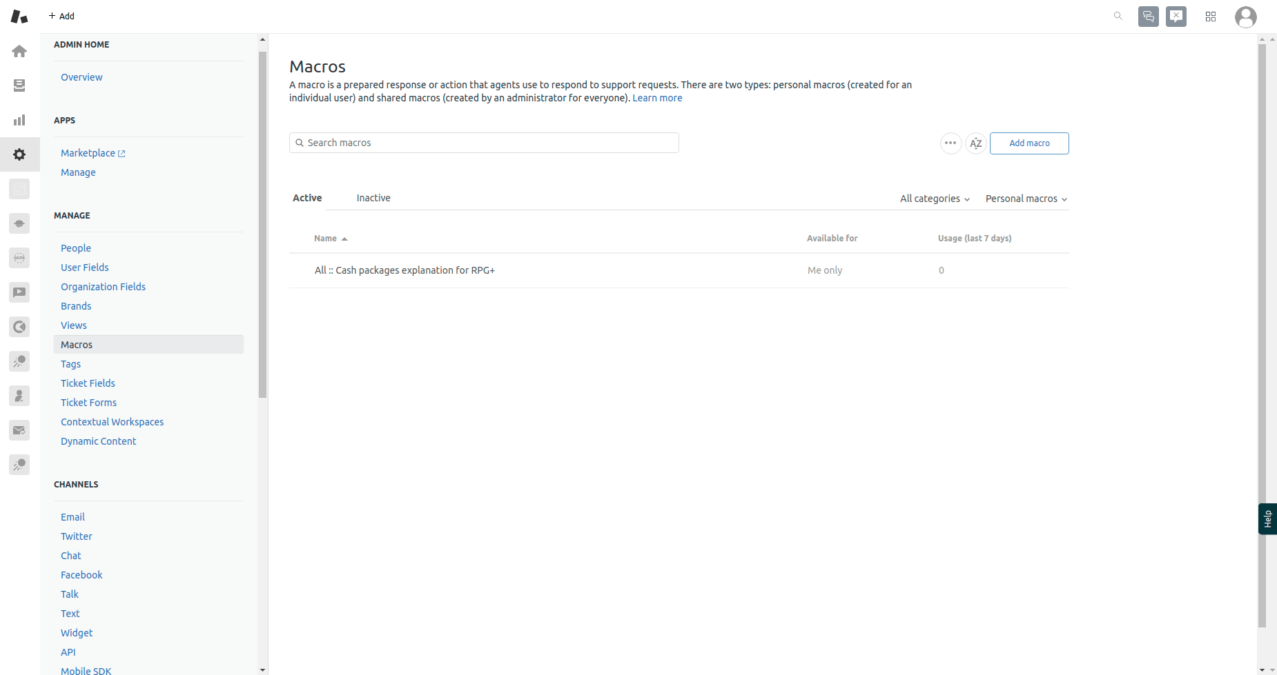macros in zendesk support