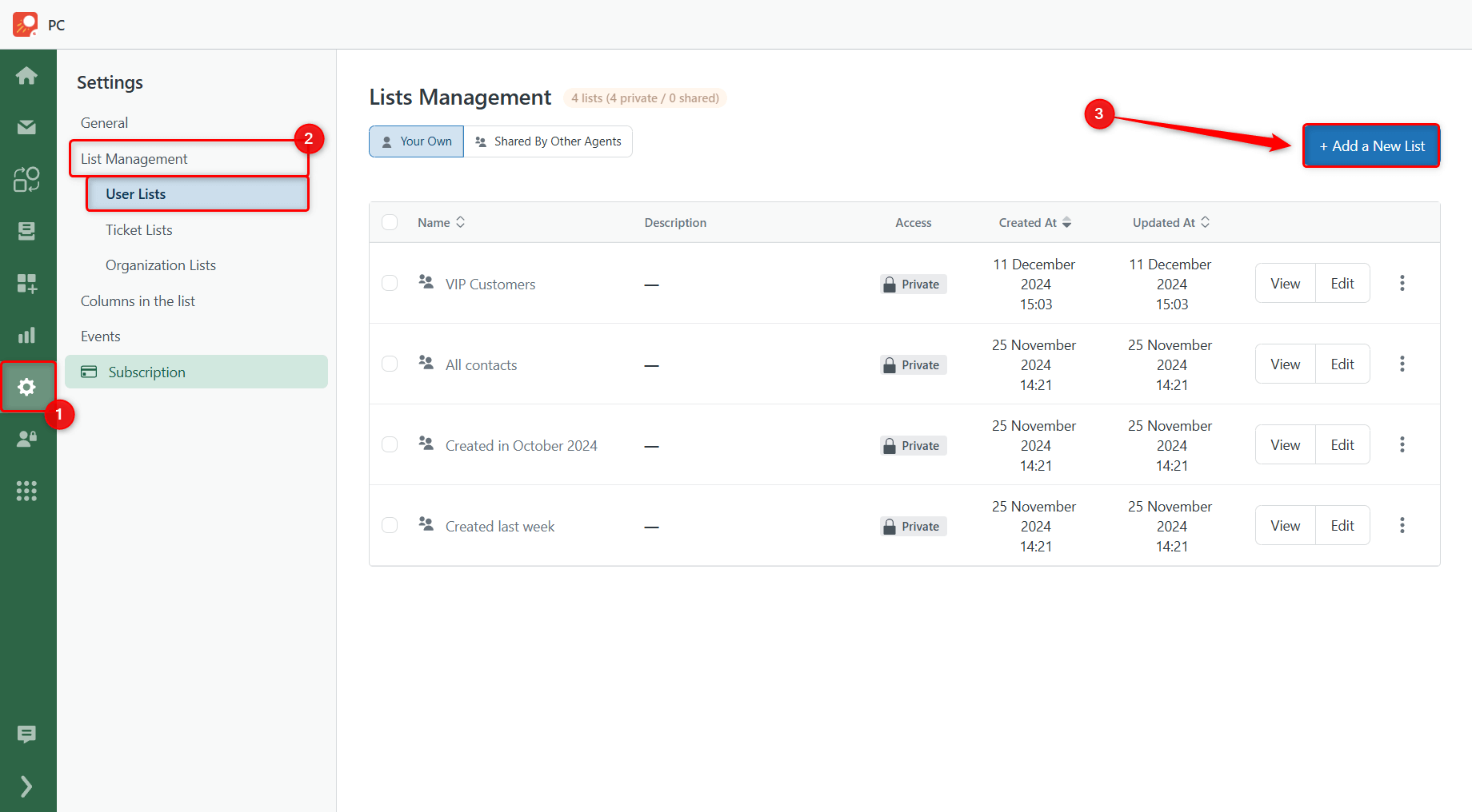 Create User List