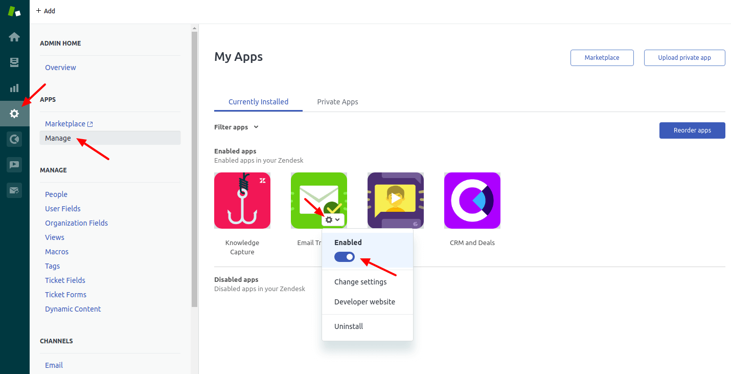 How to enable access to Email Tracking app GrowthDot