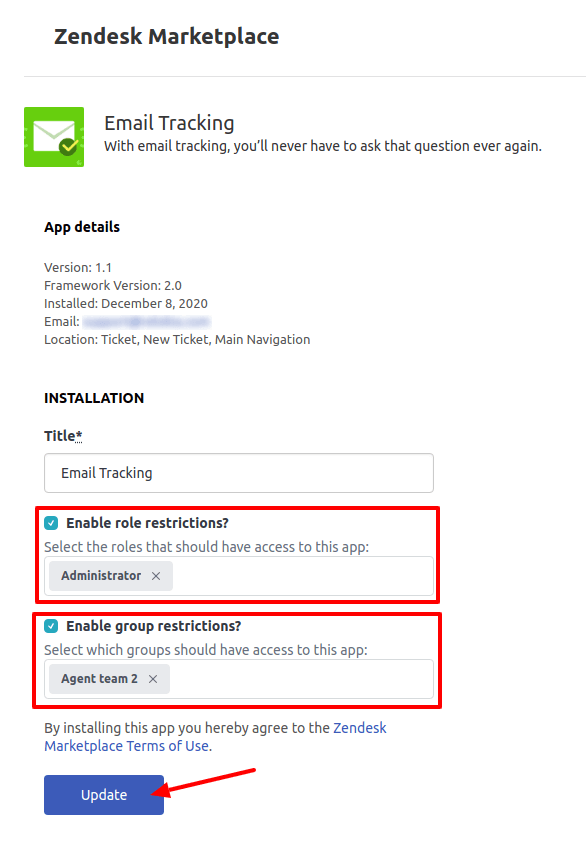 Role and group restrictions for EMail Tracking Role and group restrictions for EMail Tracking