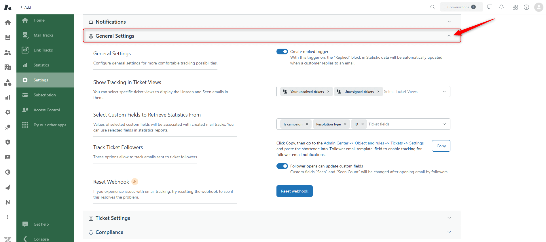 General Settings ET General Settings ET