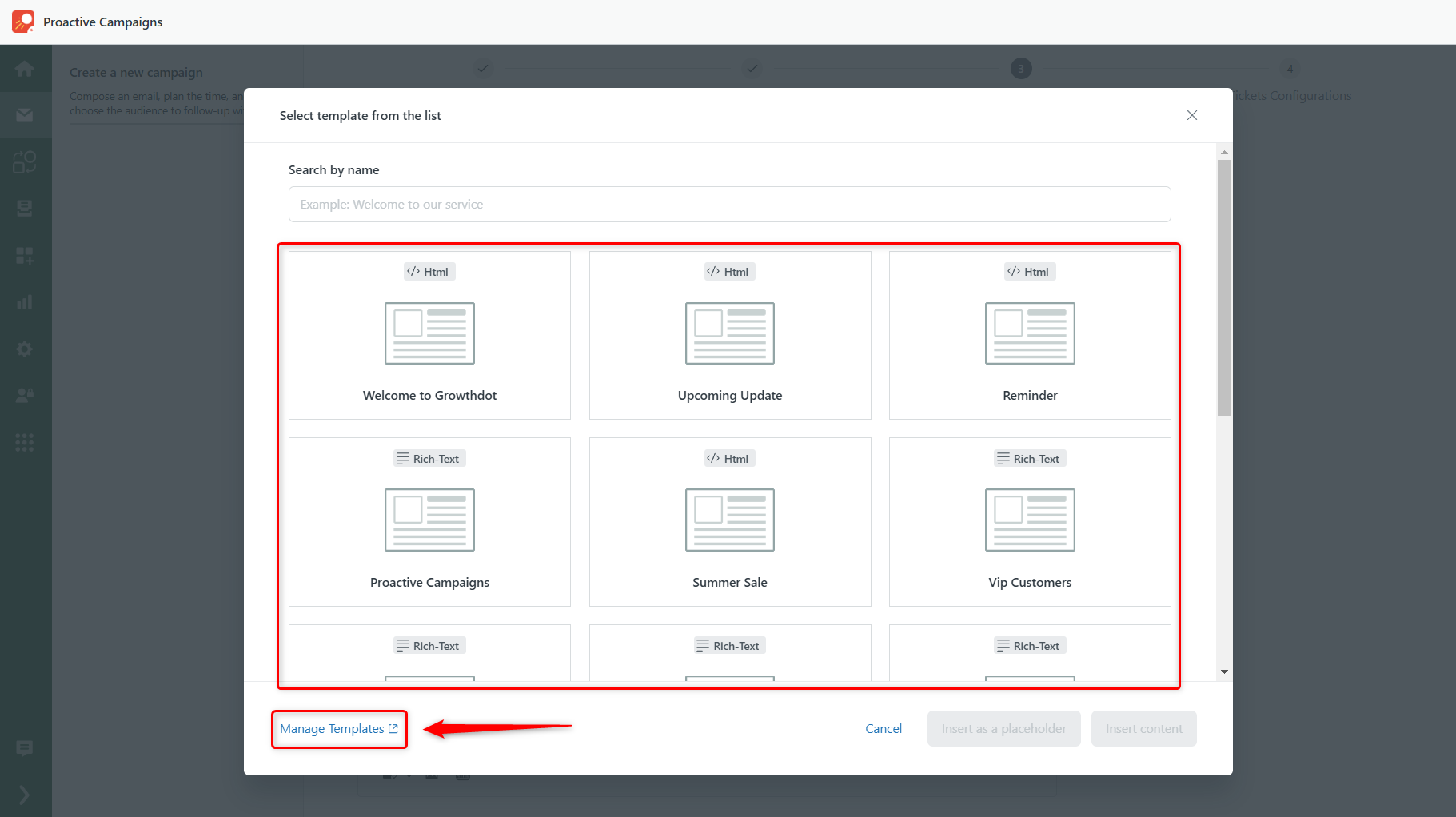 Manage Templates