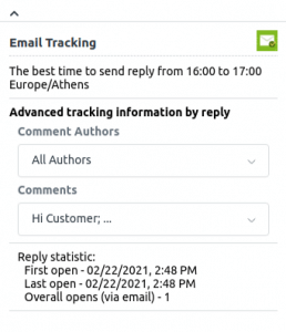 Email tracking statistics