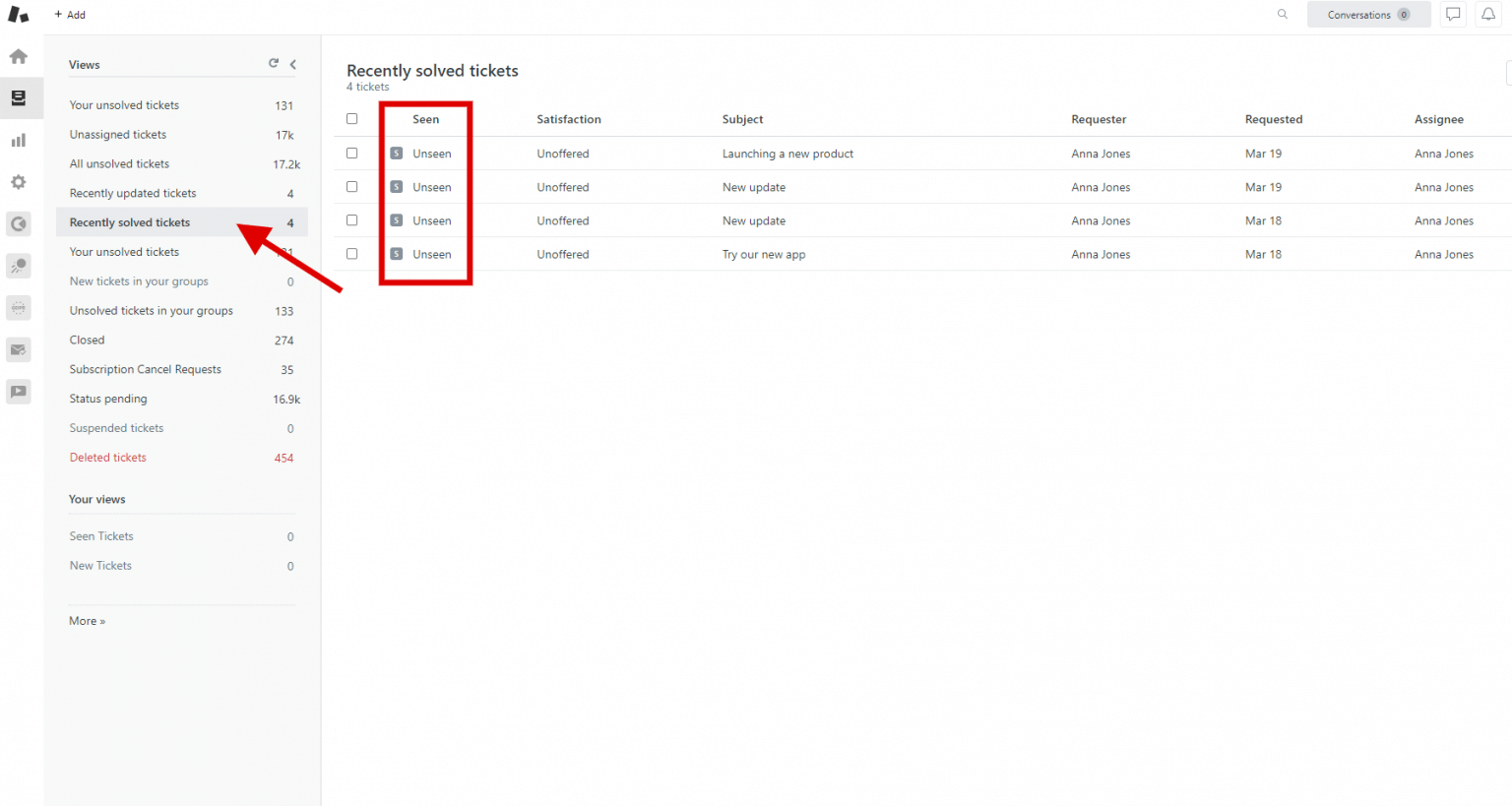 New setting “Select ticket view” in Email Tracking for Zendesk GrowthDot