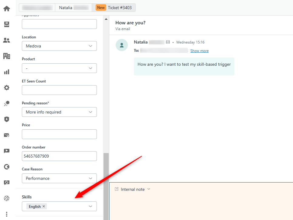 Ticket Check Skill-based routing