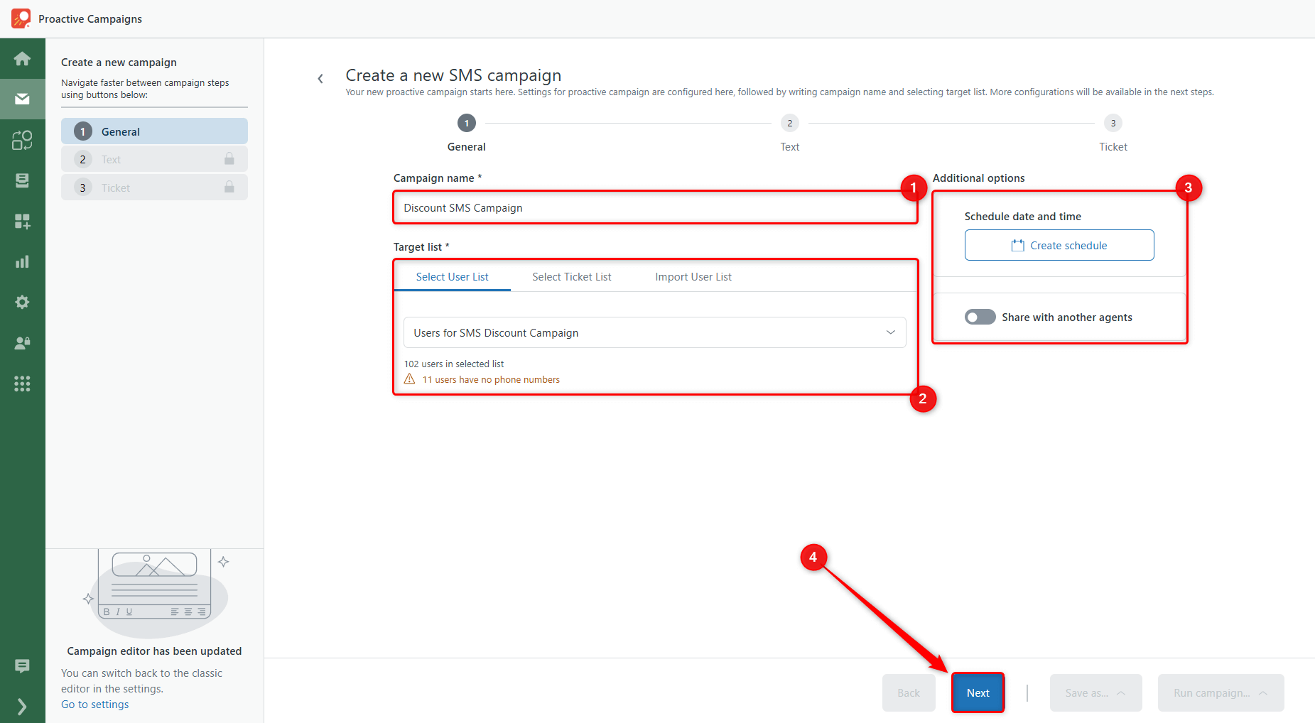 General SMS Campaign Details