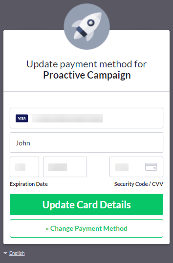 Change Card Data Change Card Data