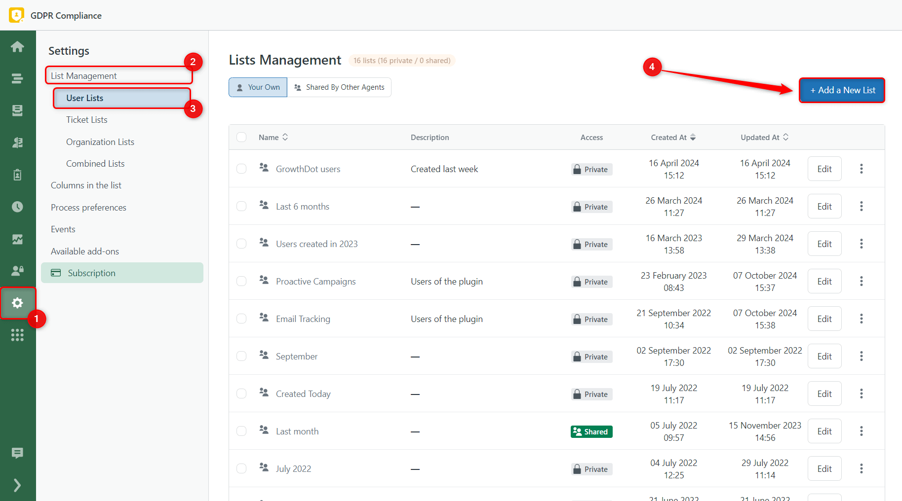 Create User List