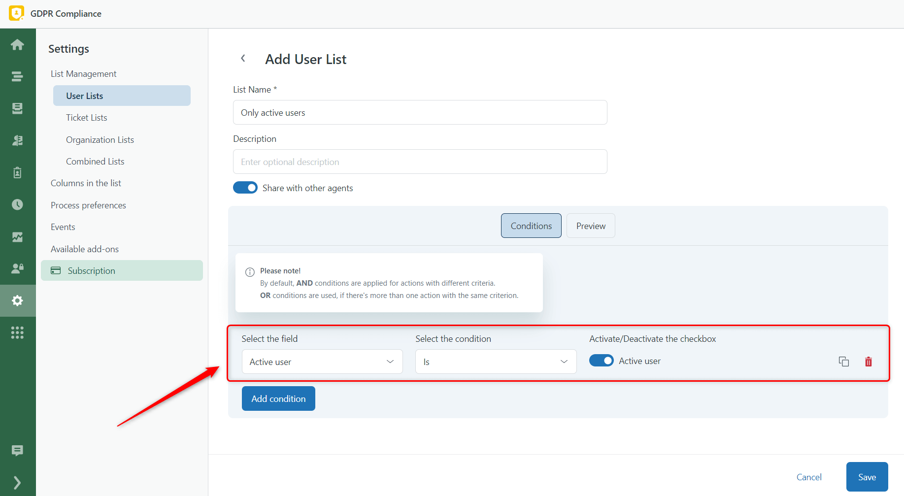 Custom Field Condition