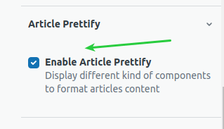 Enable Article Prettify