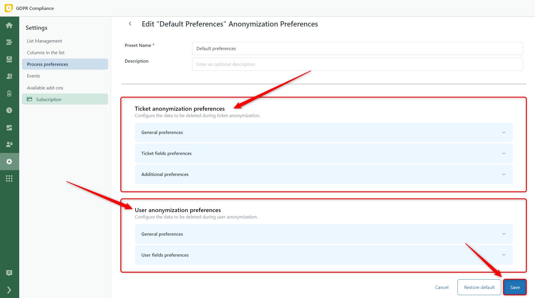 Anonymization Preferences