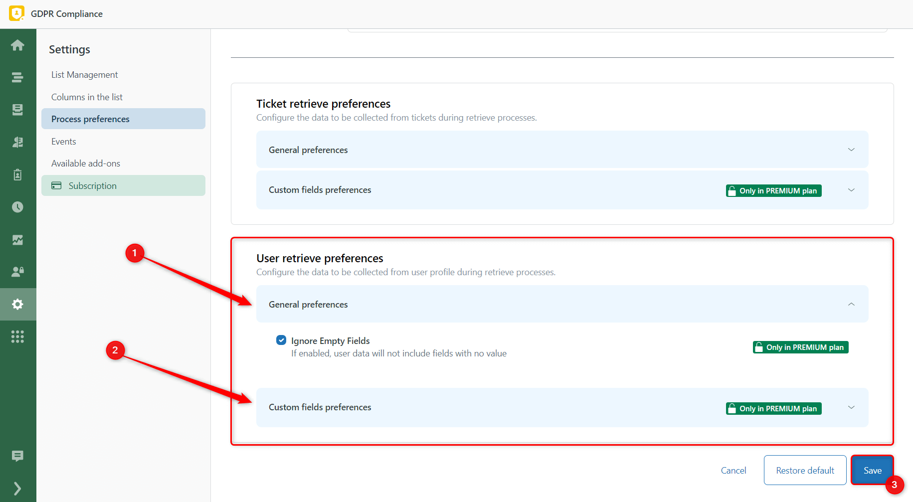 User Retrieve Preferences