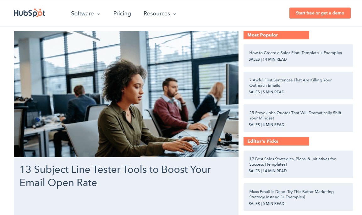 Hubspot Blog for Sales