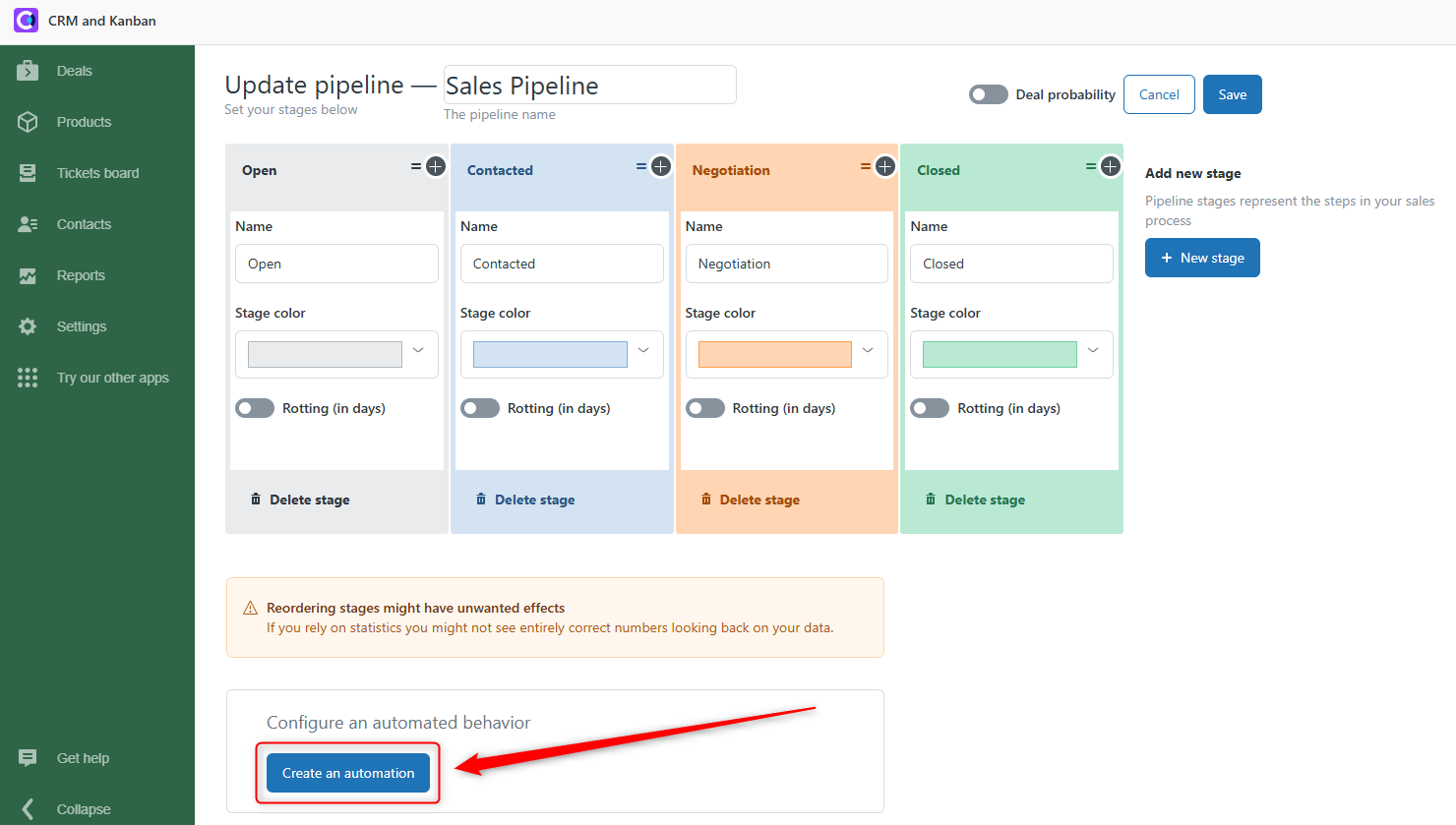 CRM Create Automation