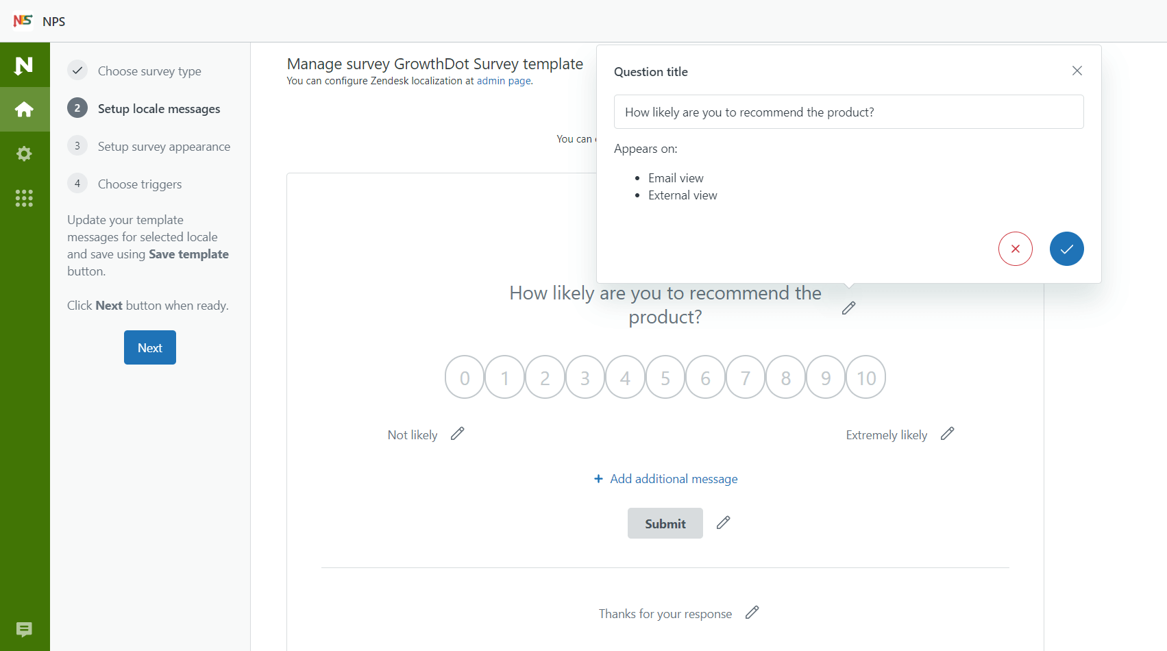 NPS and Survey Template