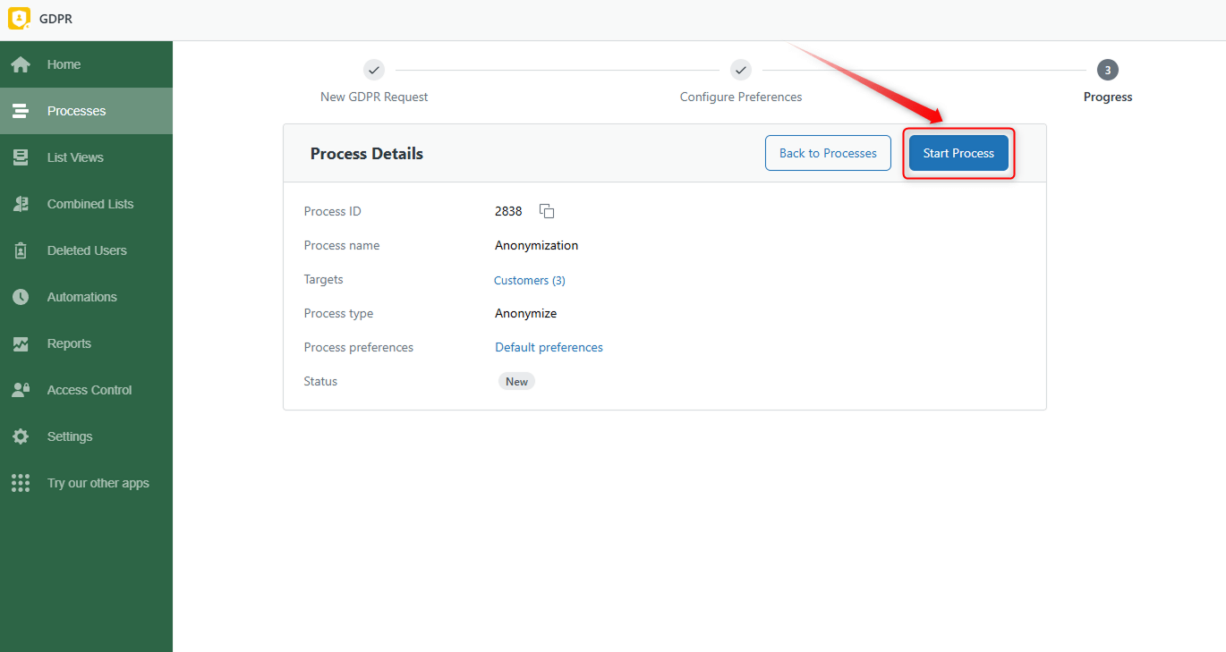 Start Process CSV