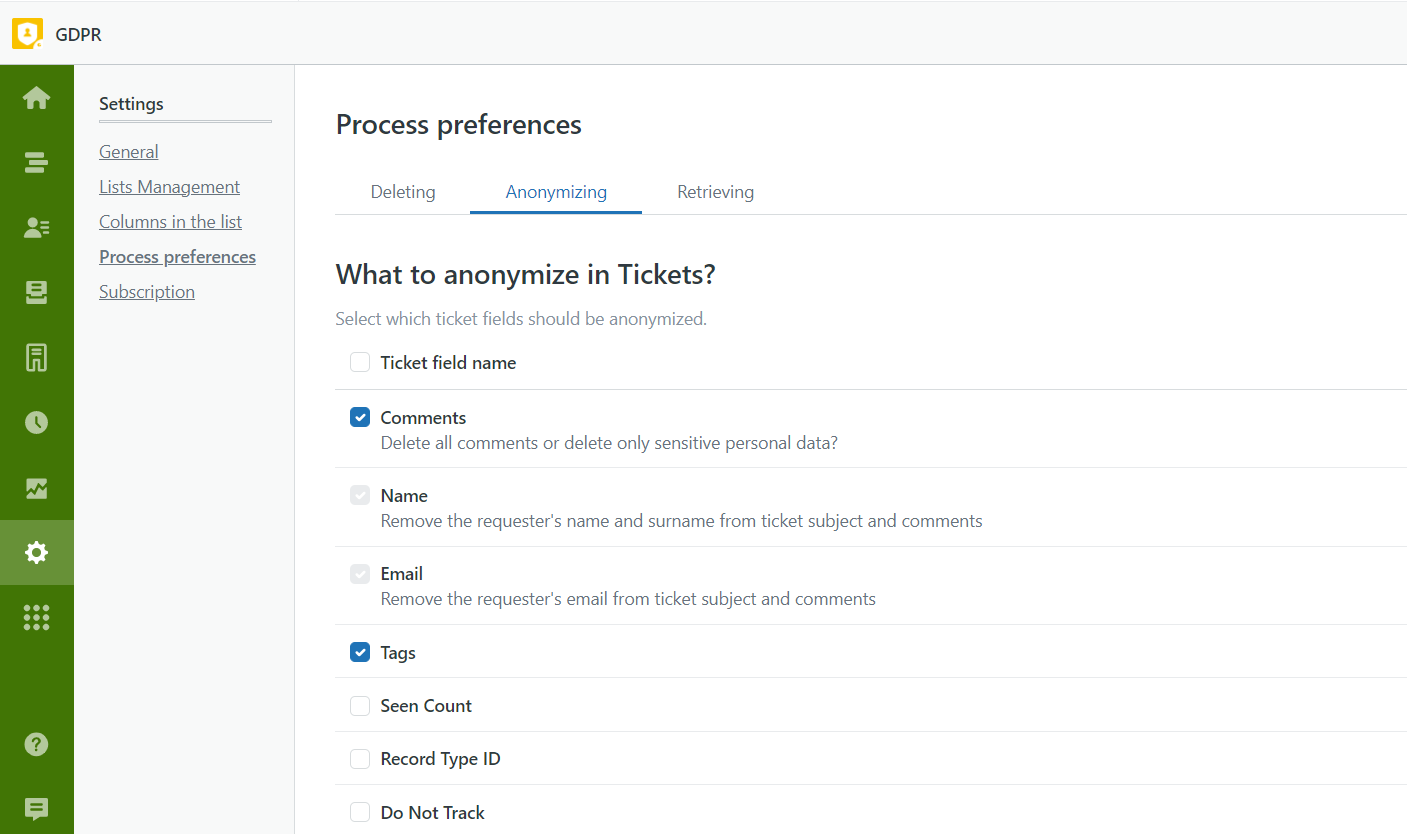 Process Preferences Anonymization