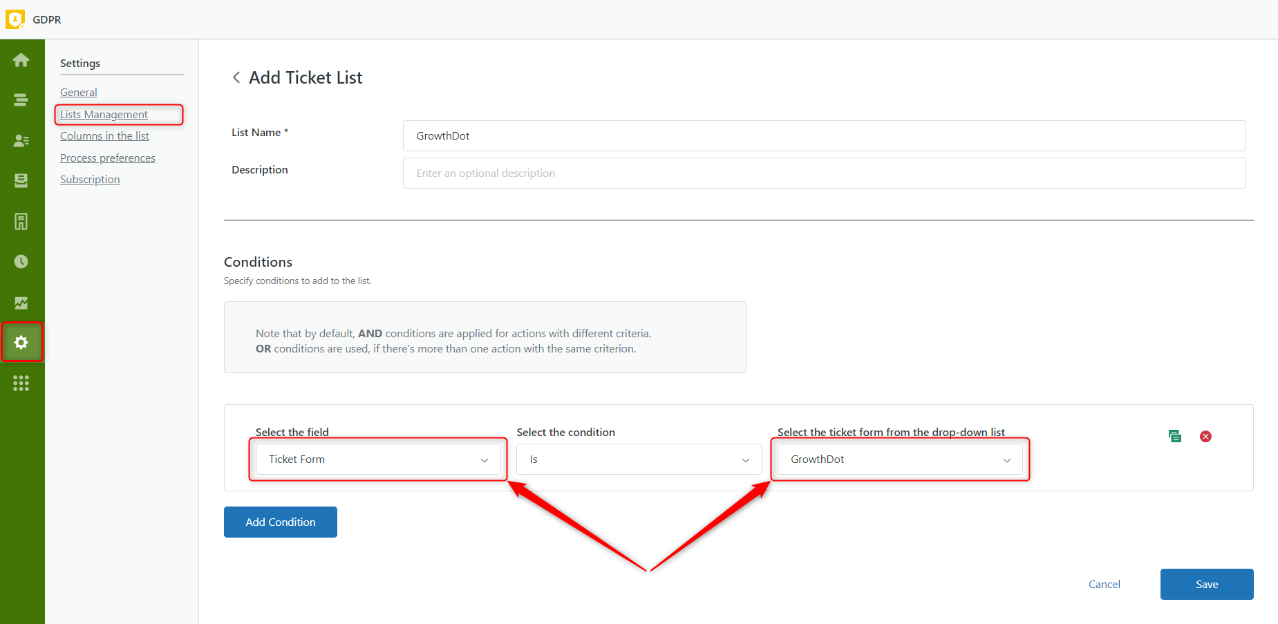 Ticket Form GrowthDot