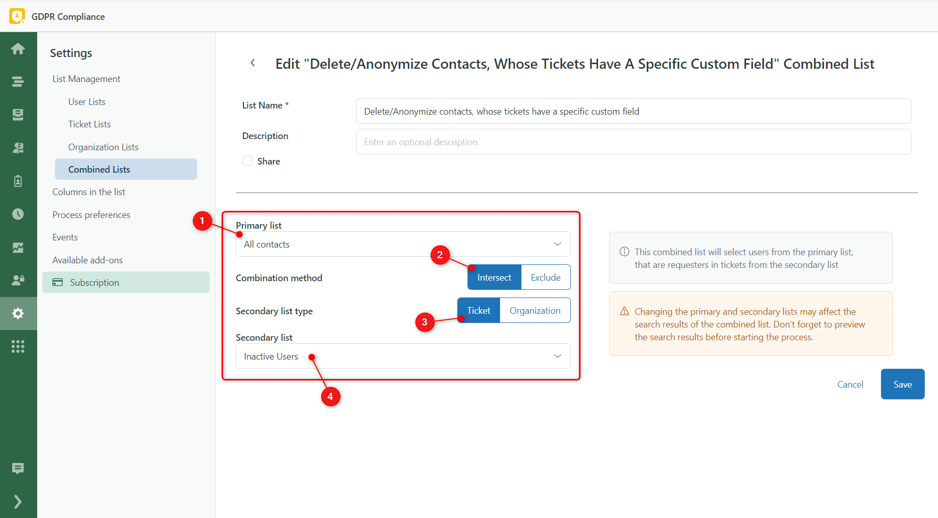 Combined List Custom Field