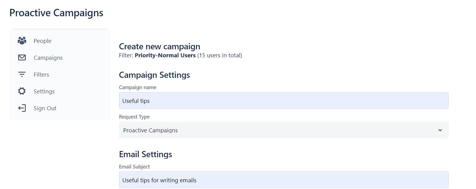 Create New Campaign