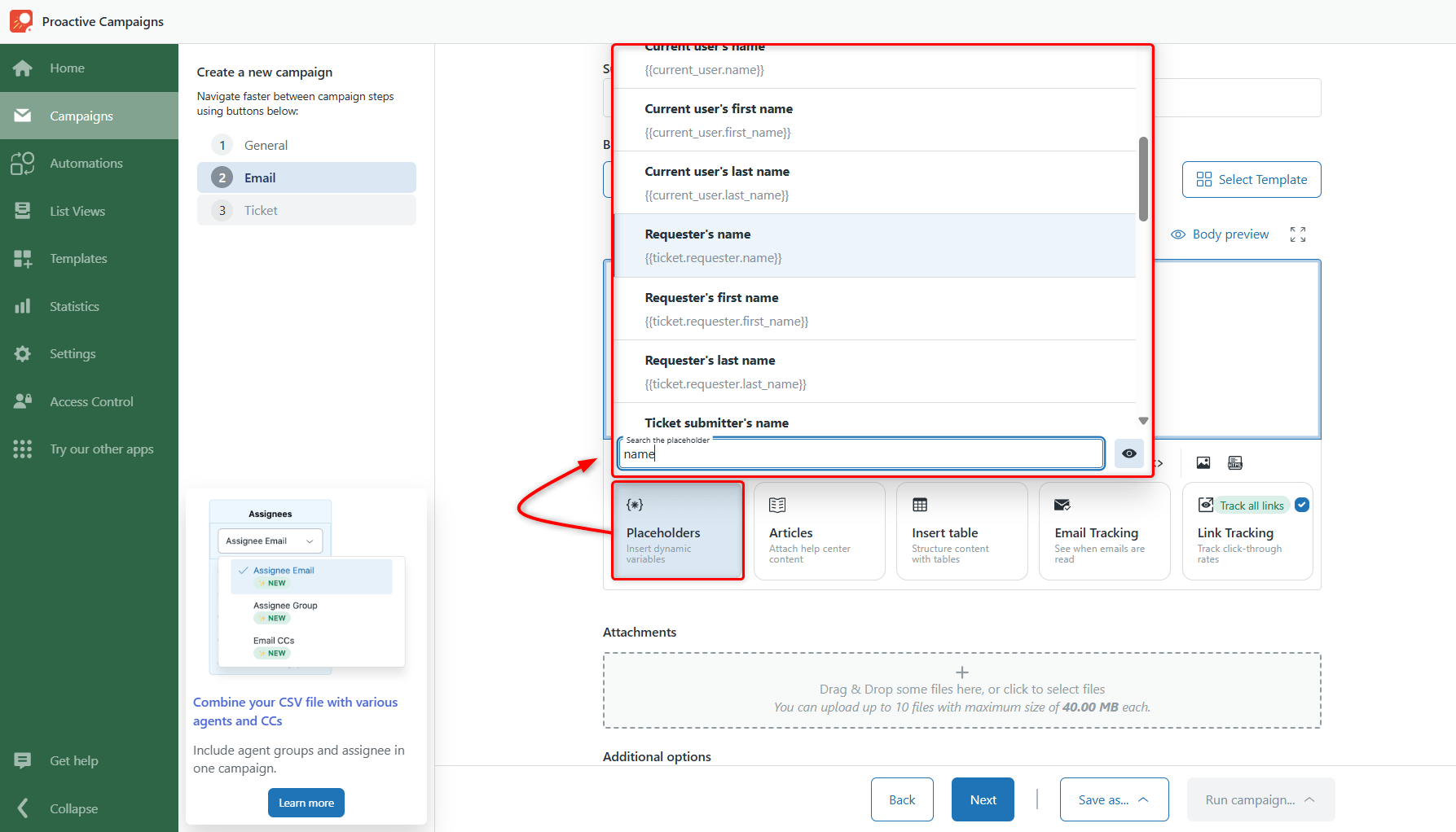 Insert Placeholder with Button Insert Placeholder with Button