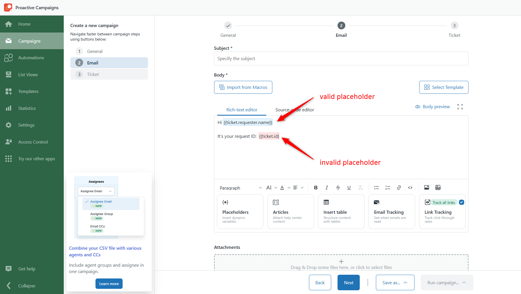 Valid and Invalid Placeholders Valid and Invalid Placeholders