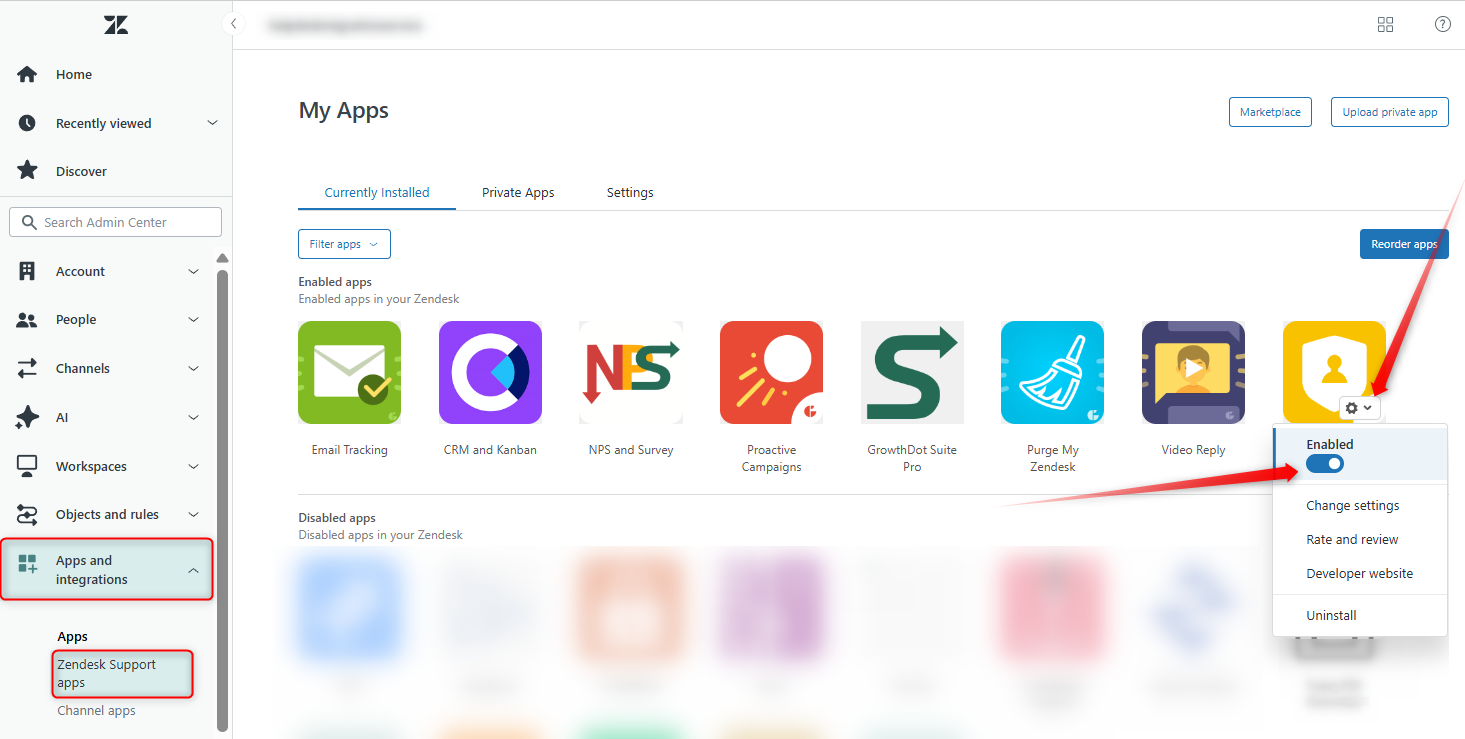 Enable Disable GDPR