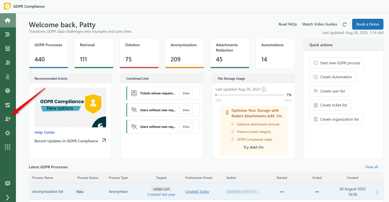 GDPR Compliance Welcome access