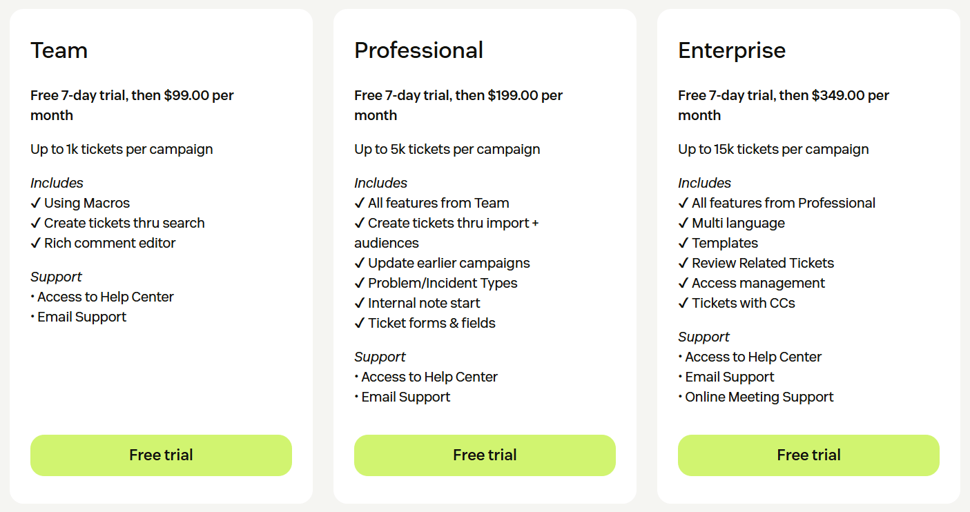 Proactive Bulk Tickets Pricing Plans