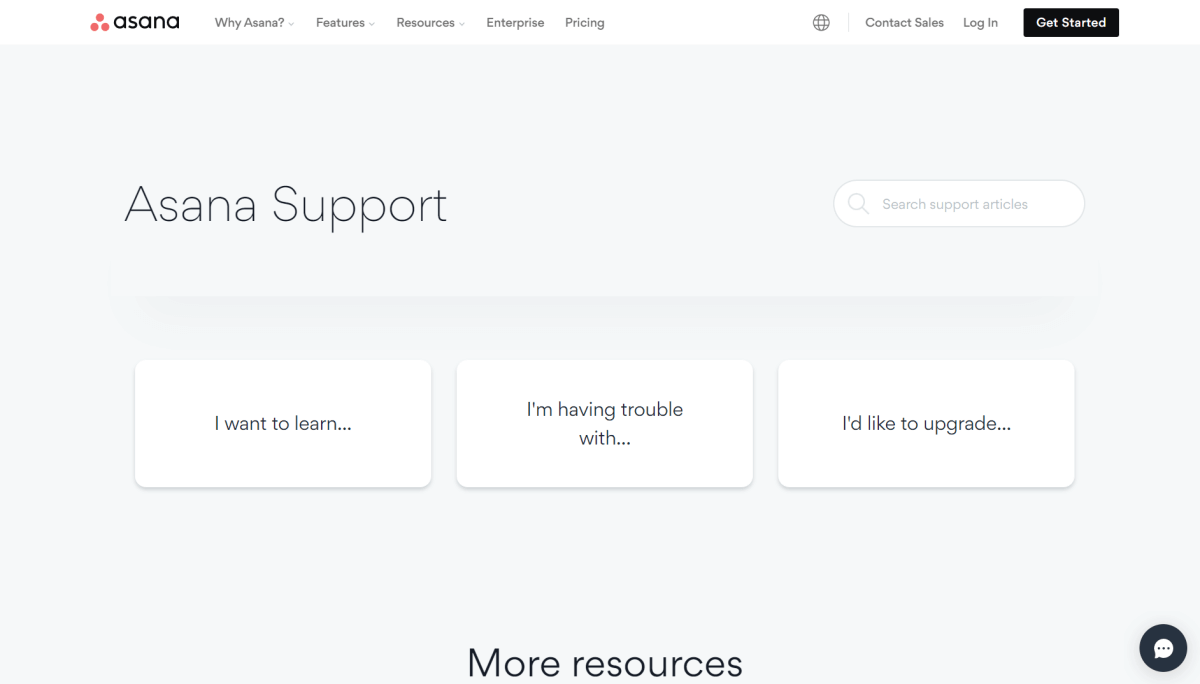 Asana Support Page