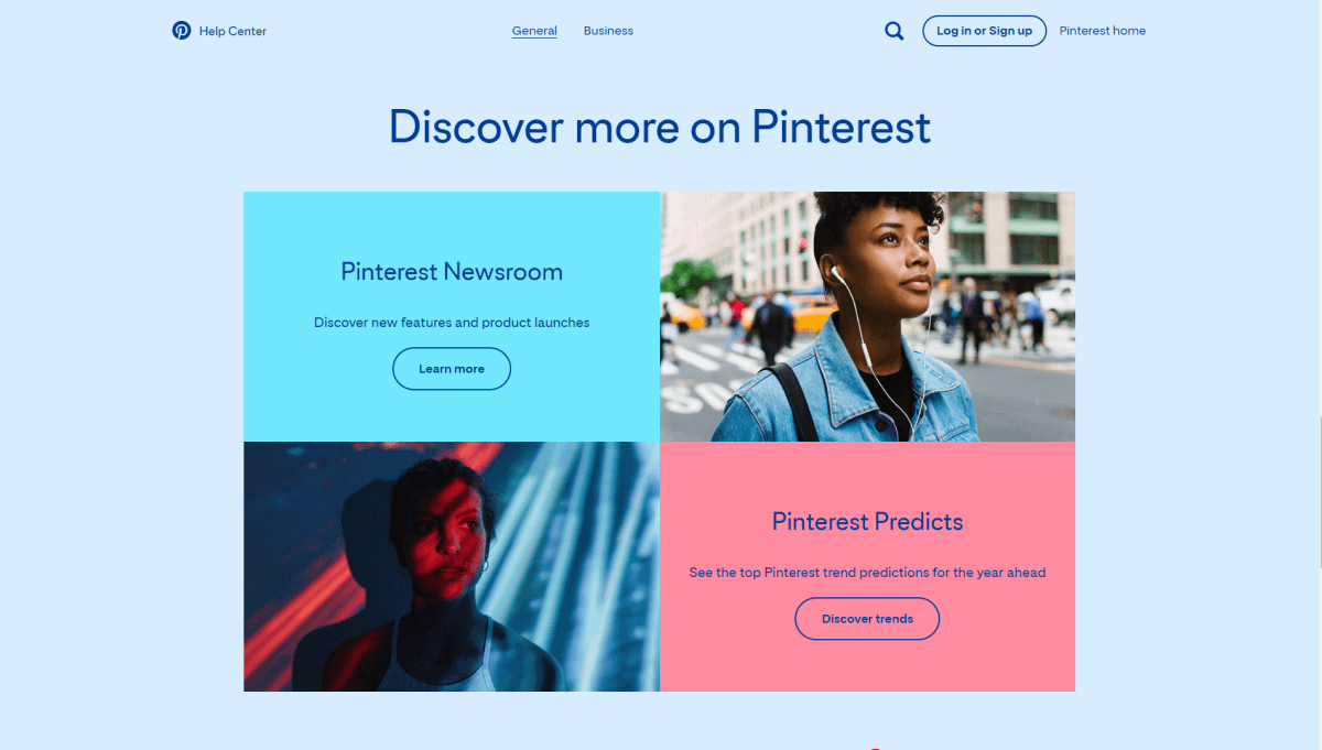 Pinterest-Hilfecenter Entdecken Sie mehr