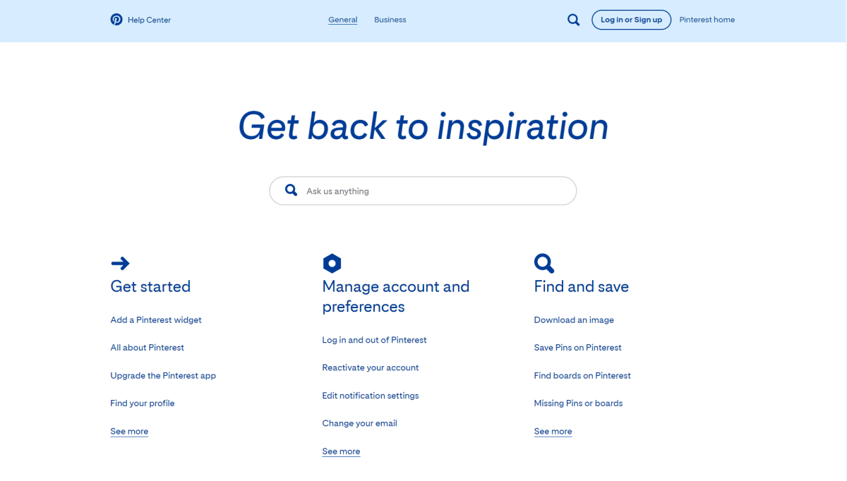 Pinterest Help Center