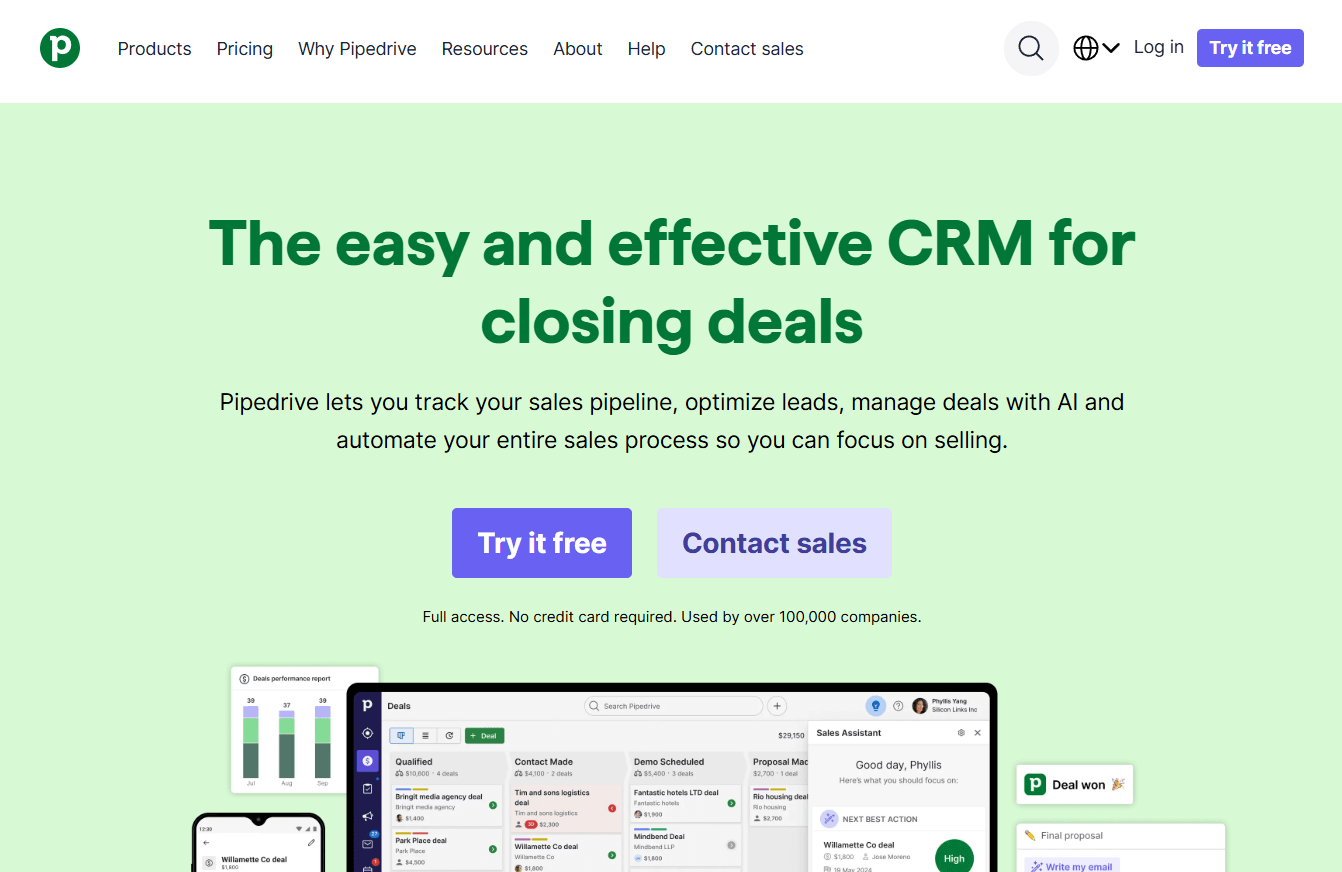 Pipedrive CRM best CRM for small business