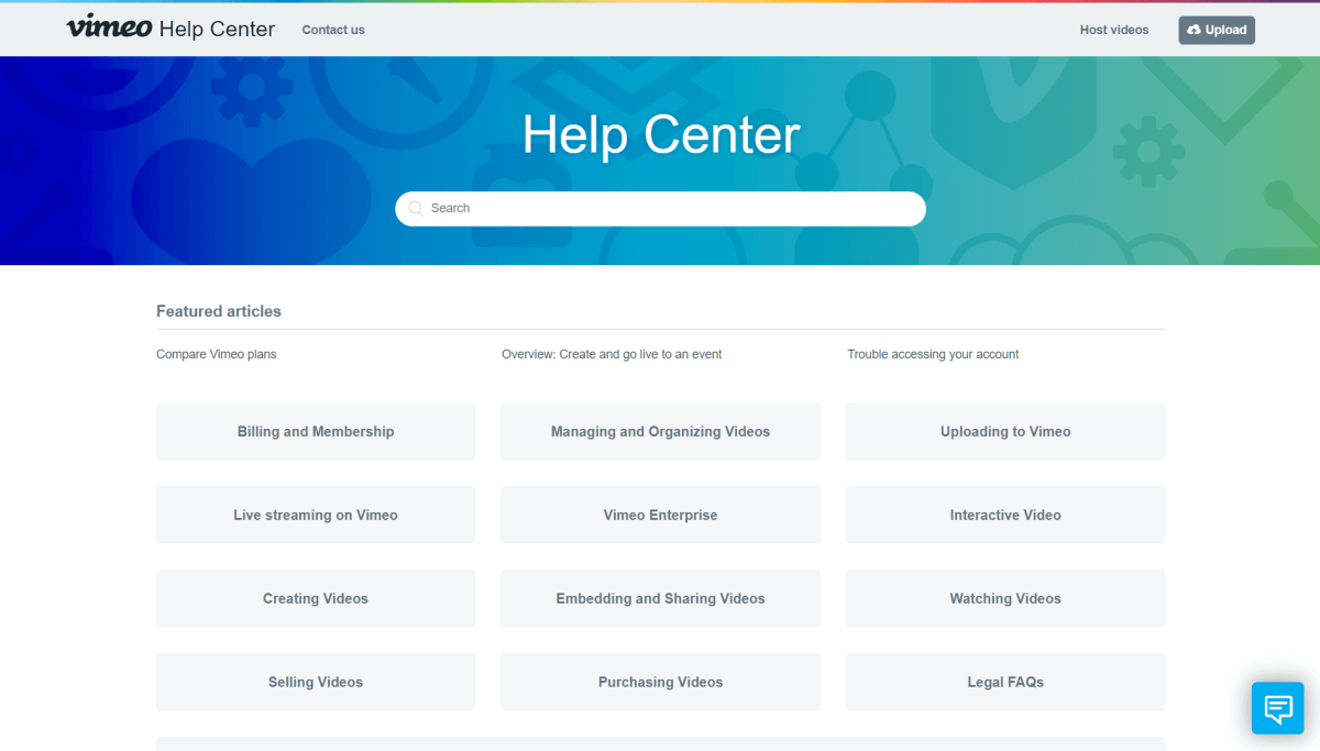 Vimeo Supportcenter