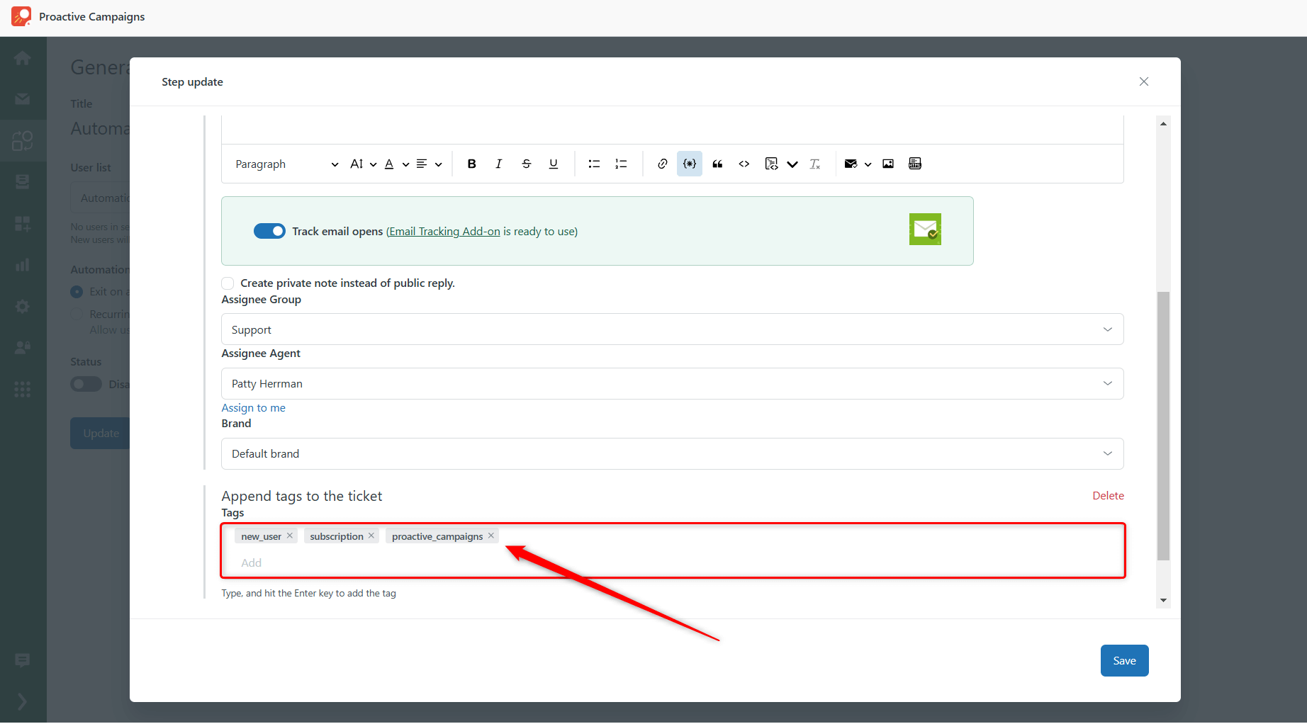 Tags in Automations