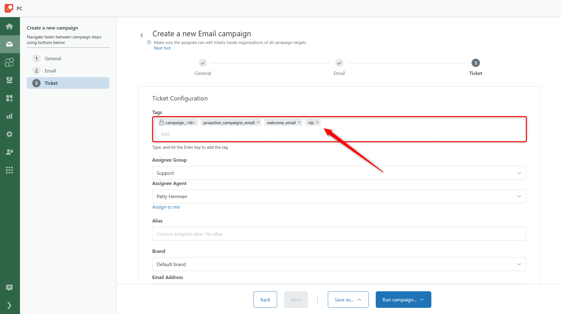 Tags in Campaign