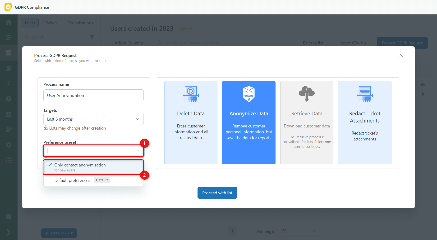 Choose Preference Preset