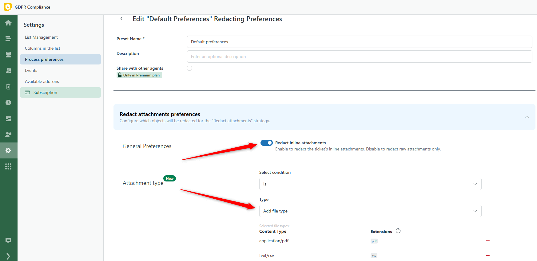 Redact Attachments GDPR