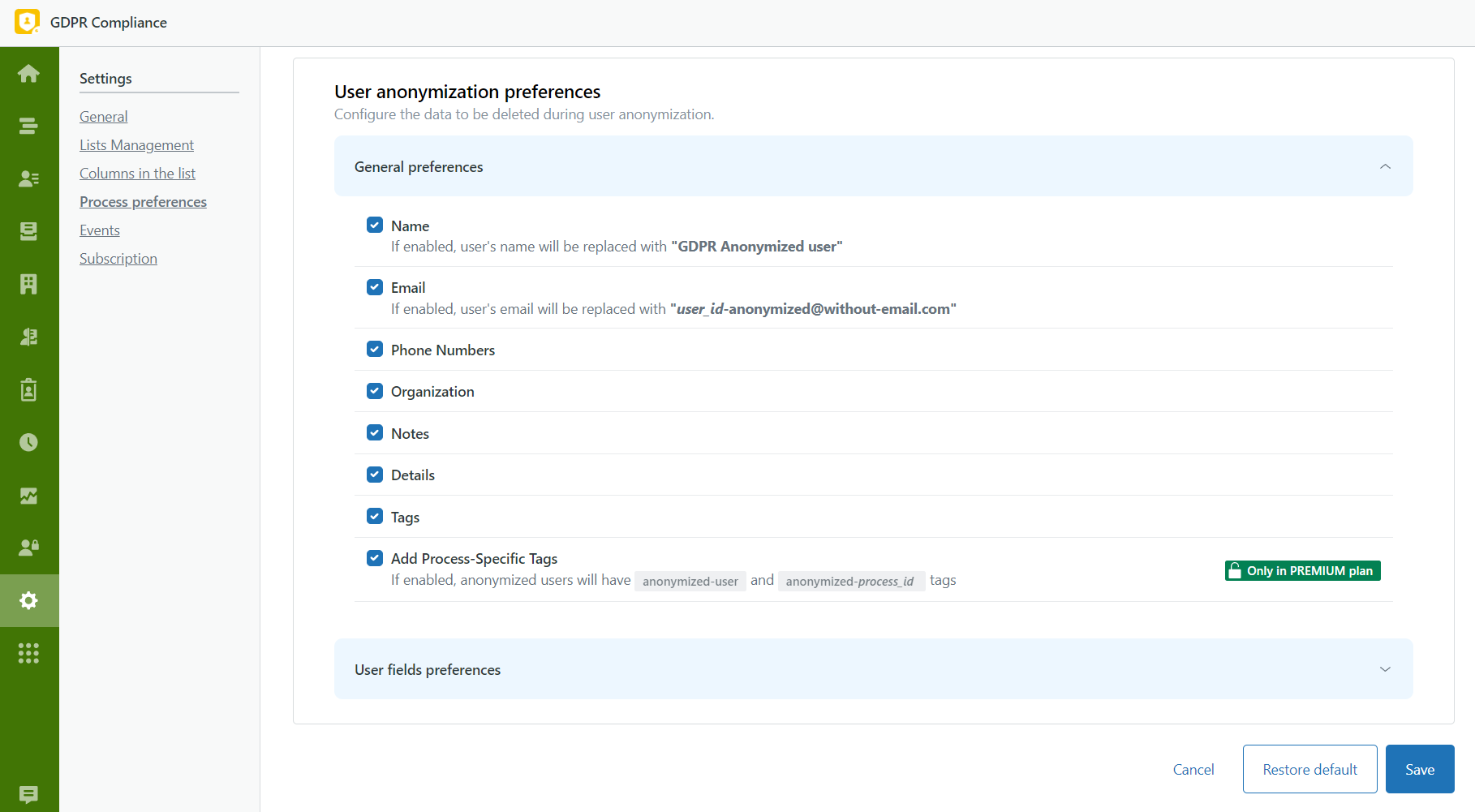 Anonymization of Personal Data