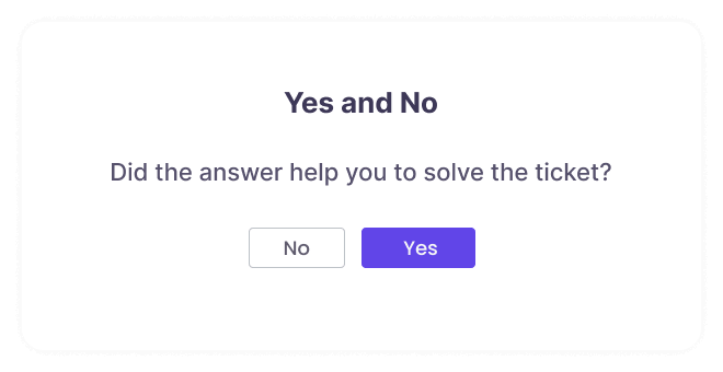 Yes-No Zendesk survey app
