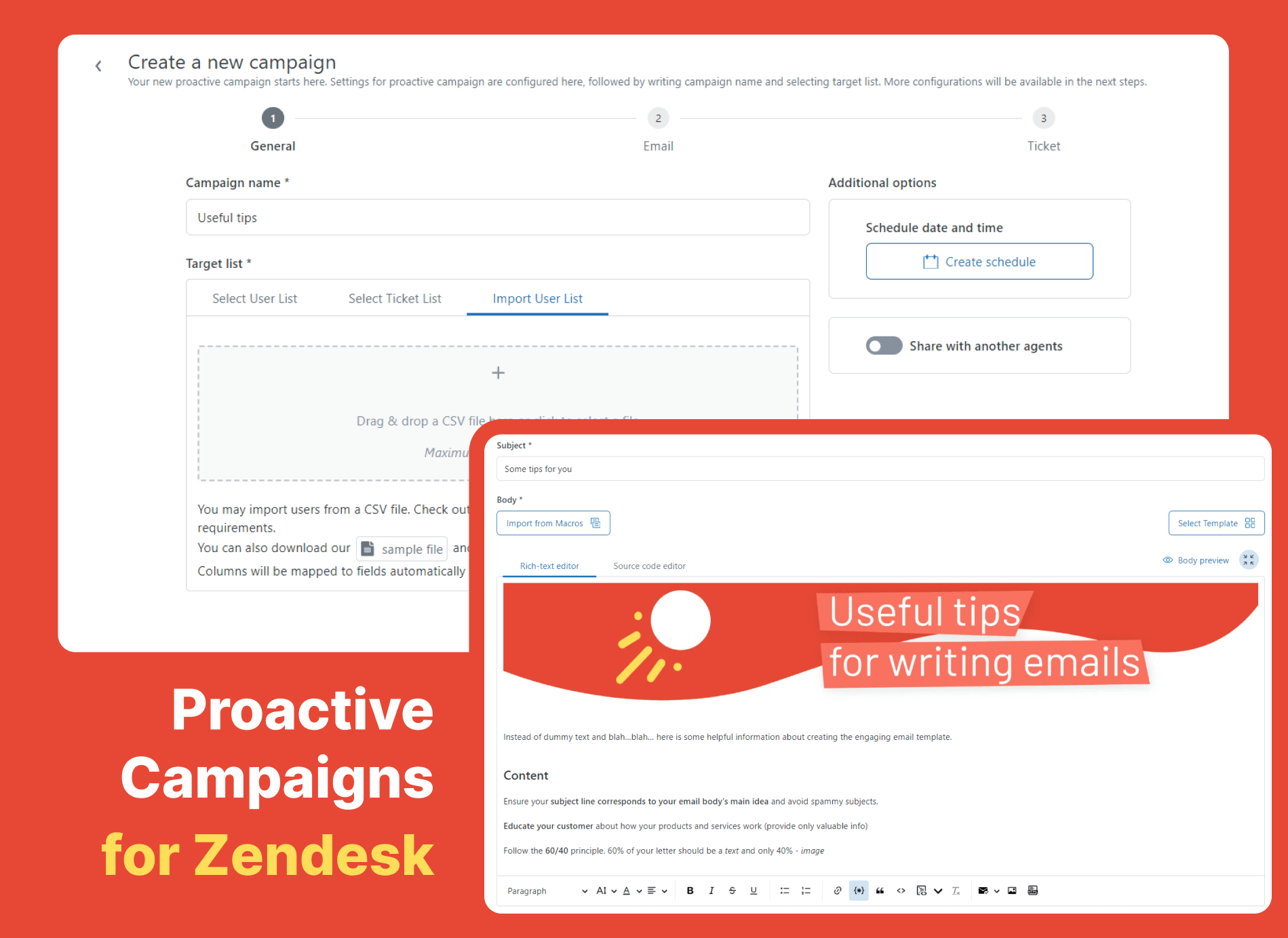 Send bulk emails with Proactive Campaigns