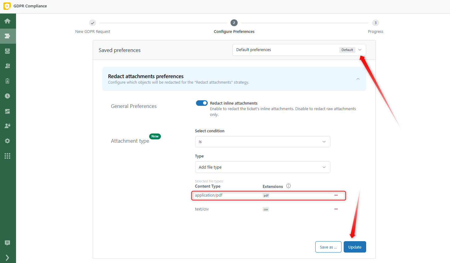 Attachment Preferences GDPR