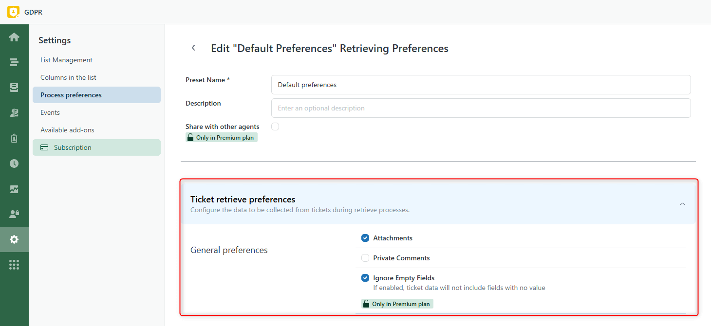 Edit default Retrieve