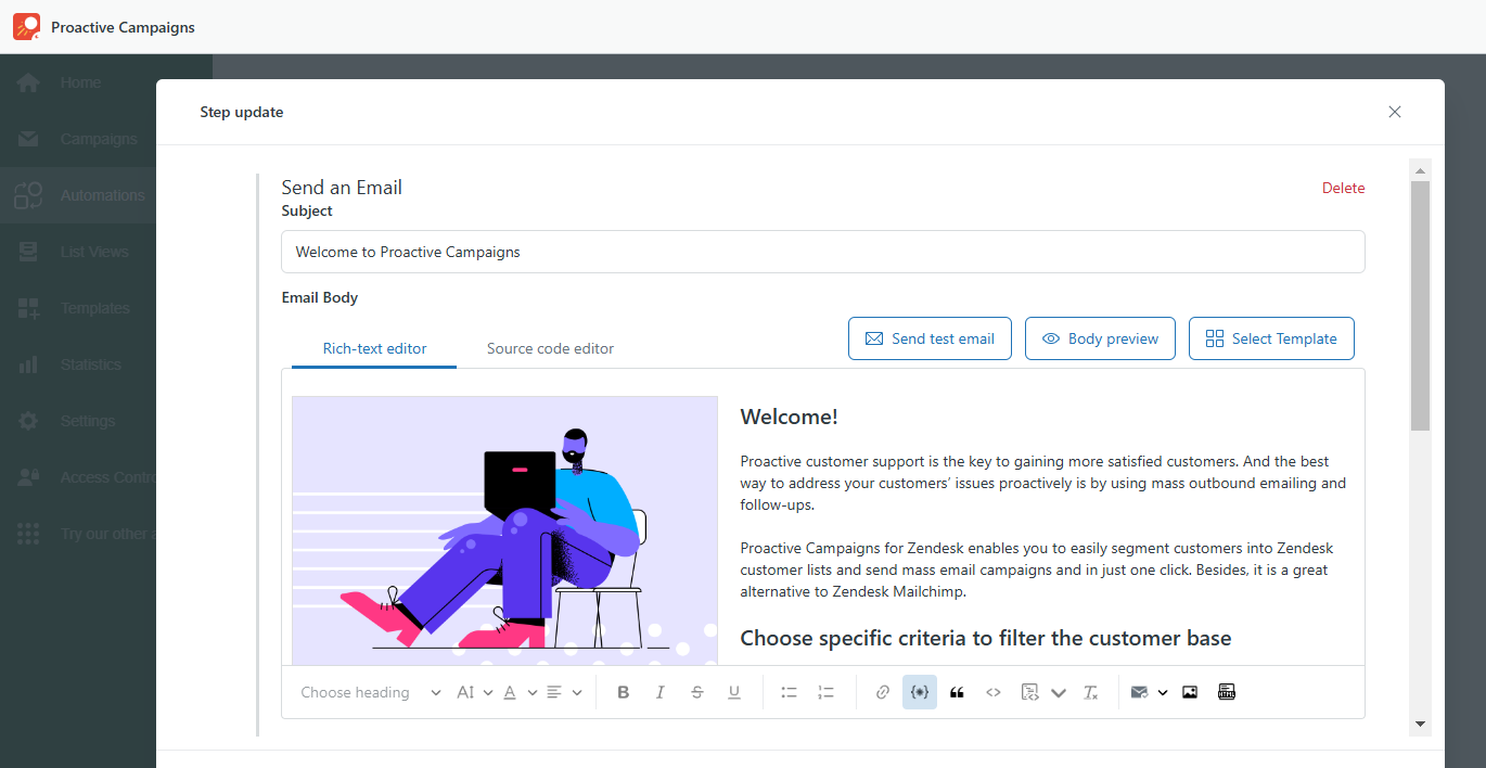 Email Template in Automation Email Template in Automation