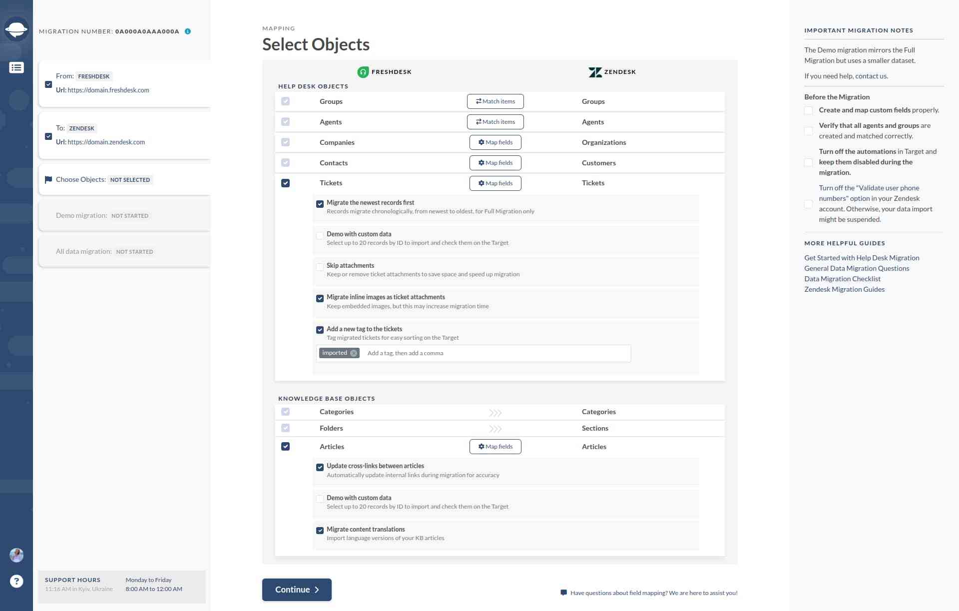 Help Desk Migration Freshdesk to Zendesk