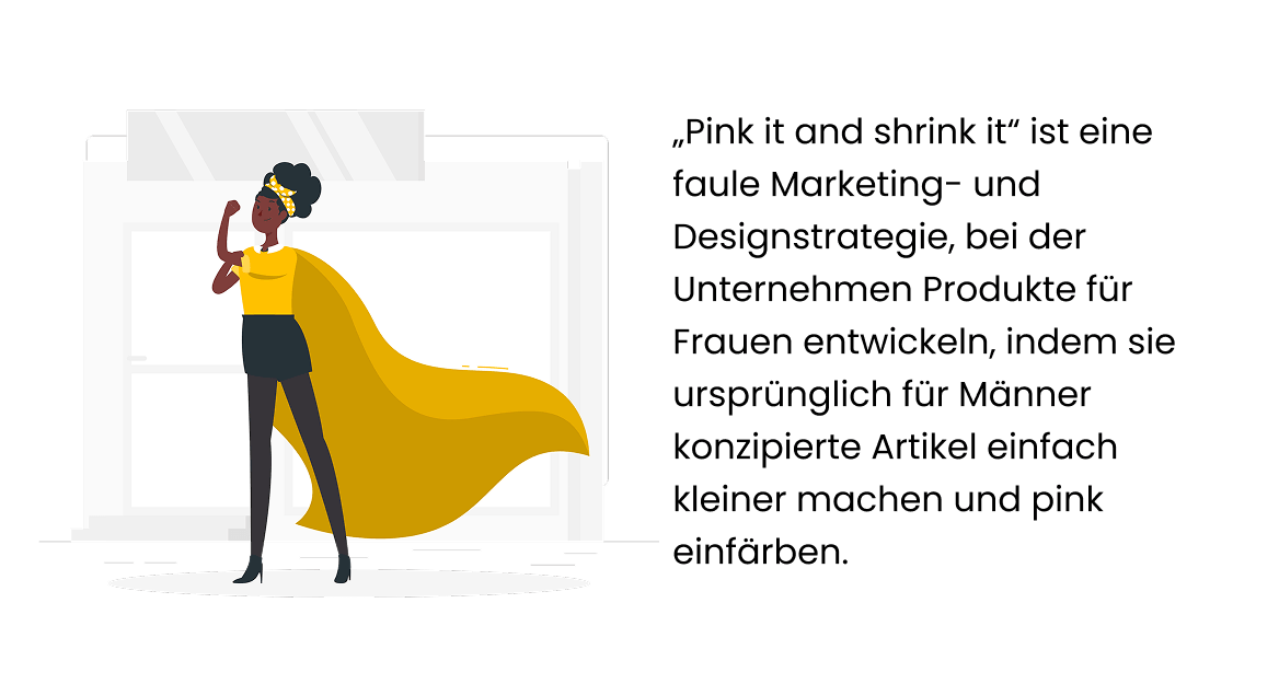Marketing für Männer vs. Frauen Pink Shrink ge